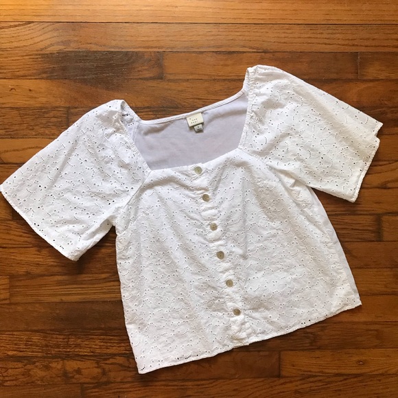 a new day Tops - SOLD [A New Day] White Peasant Top Blouse